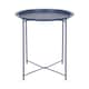 image 1 of Harbour Housewares Round Steel Tray Table - Matt Navy | Blue | Matt Navy