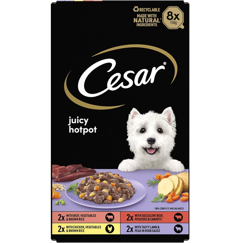 image 1 of Cesar Juicy Hotpot Mixed Selection 8x150g (Pack of 3)