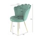 image 3 of FREYA Petal Chair Velvet Upholstered Fabric - Green Green