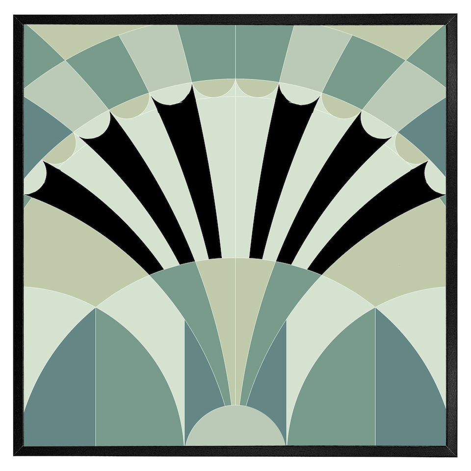 image 1 of Green geo arches (Picutre Frame) Brown | L