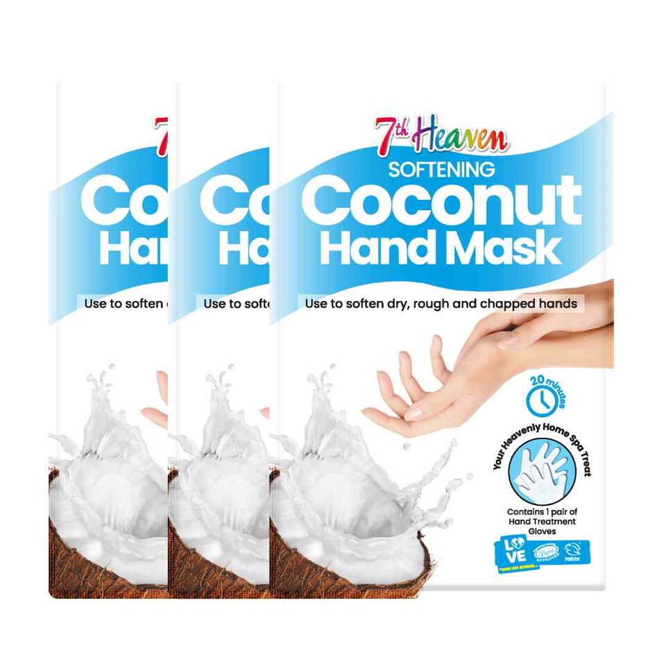 7th Heaven Coconut Softening Hand Mask - Pack of 3