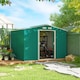image 2 of Outsunny 9 x 6ft Metal Garden Shed, Outdoor Storage Tool House with Ventilation Slots, Foundation Kit and Lockable Double Doors, Green