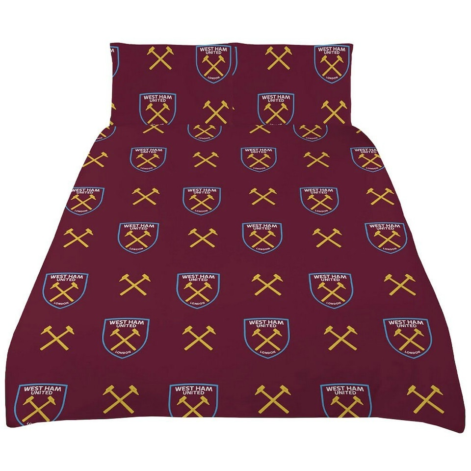 image 1 of West Ham United FC Split Duvet Cover Set - Blue/Maroon/Gold - King
