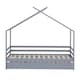 image 4 of Teddy Kids Childrens Grey Wooden House Single Bed Frame w Guest Trundle Bed | Grey | Grey | Single