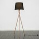 image 2 of ValueLights Camden Copper Tripod Floor Lamp Black Taper Shade Black