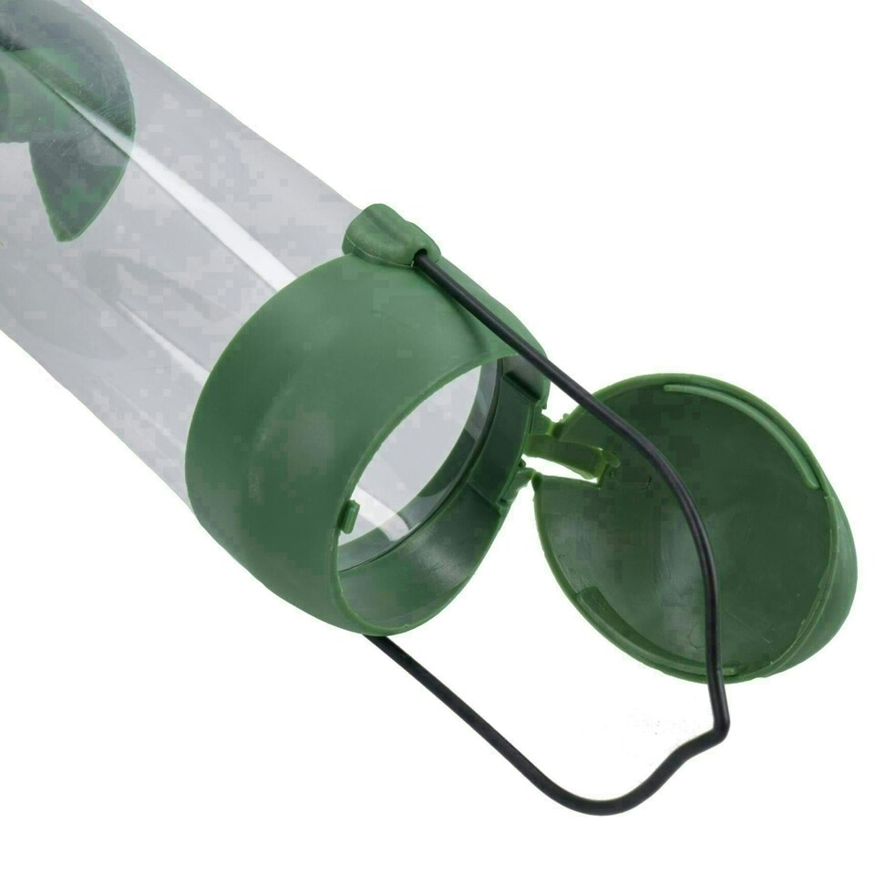 image 1 of Wild Birds Large Plastic Flip Top Dried Mealworms Feeder Hanging Feeding Station