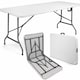 image 1 of 6ft Folding Table Heavy Duty Trestle Camping Table & Outdoor