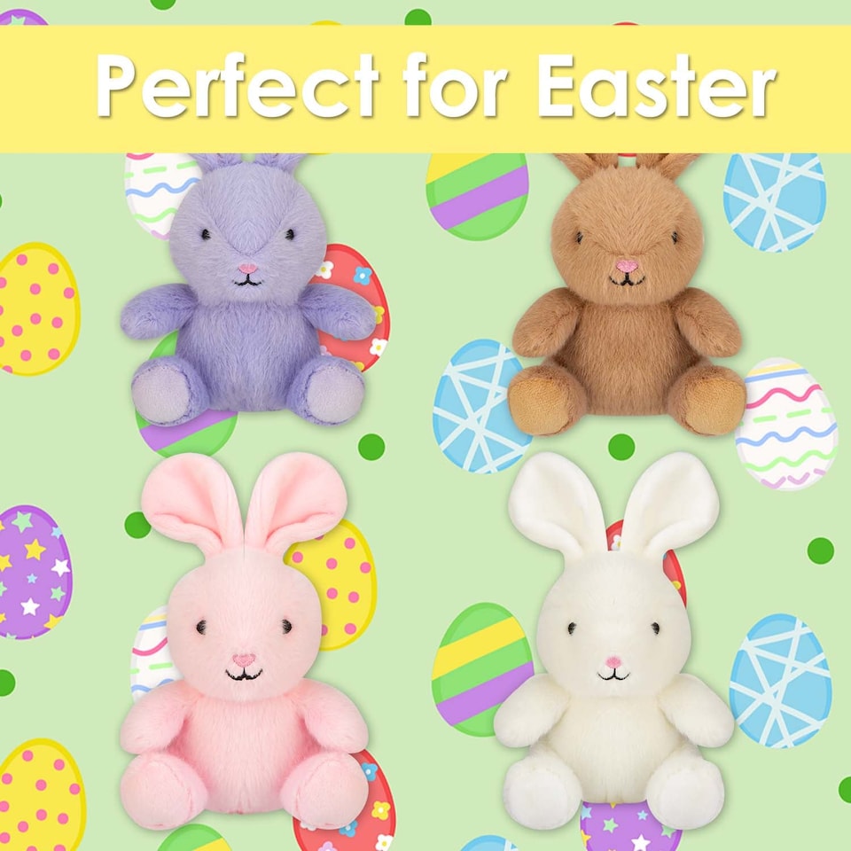 image 1 of vfm-estore Easter Bunny Soft Toy Pack of 4 - 19cm x 11cm Multicolour