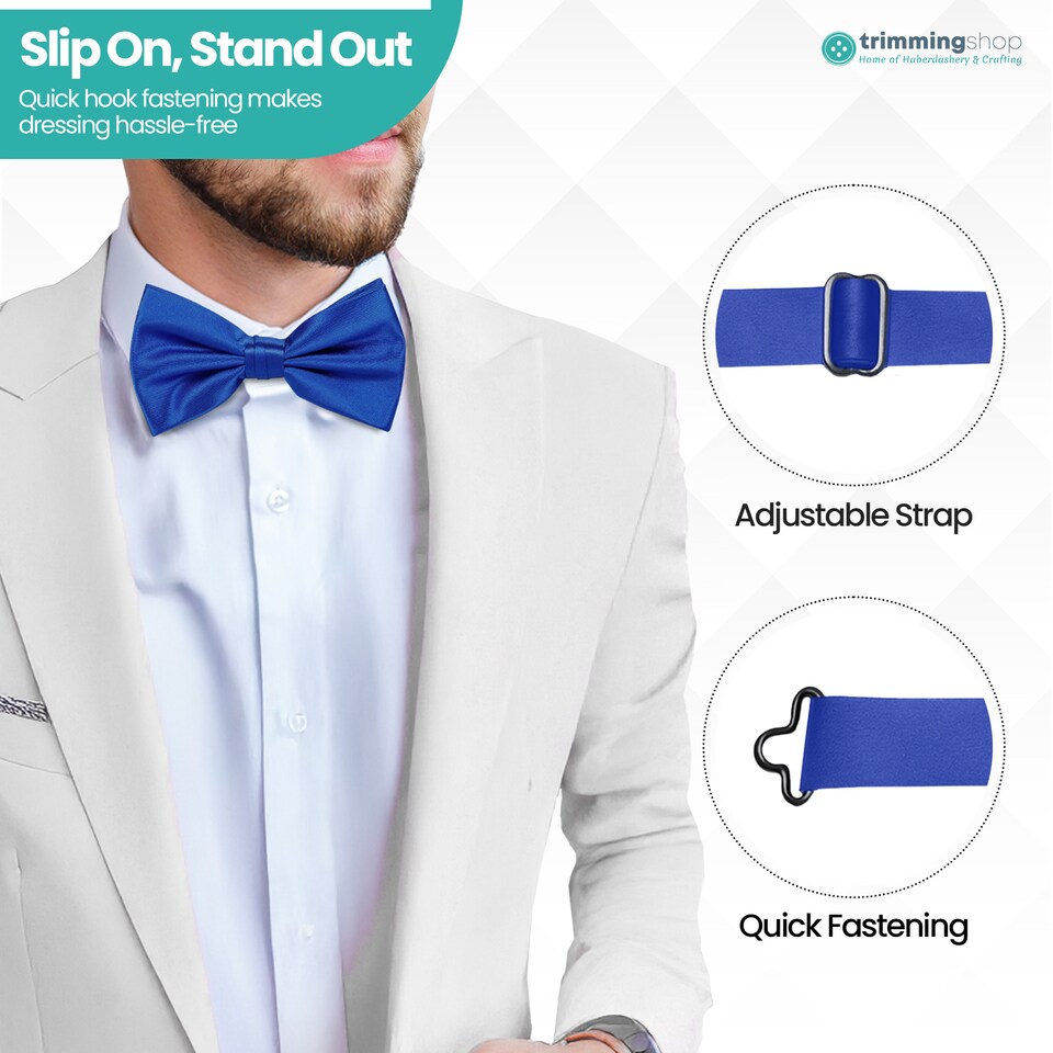 image 1 of Mens Bow Ties Colourful Plain Solid Satin Polyester Stylish Bow Ties