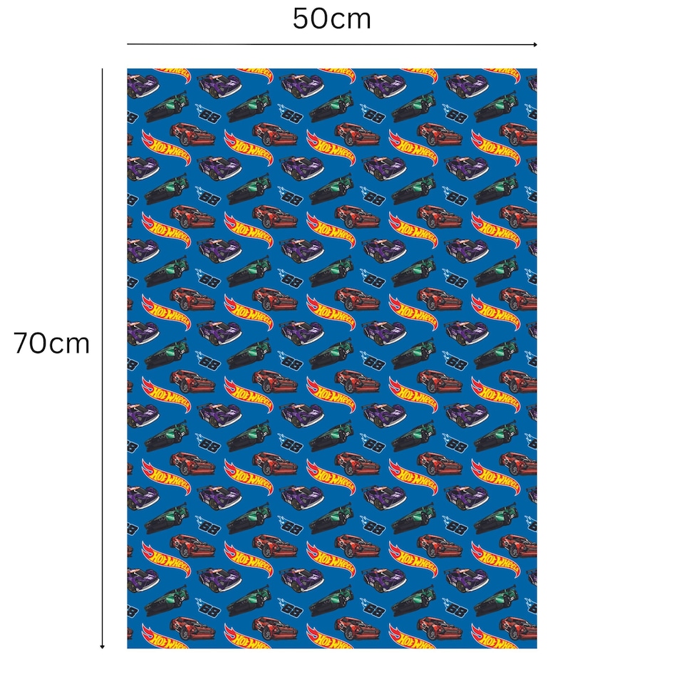image 1 of Hot Wheels 2 Sheets & 2 Tags Gift Wrap