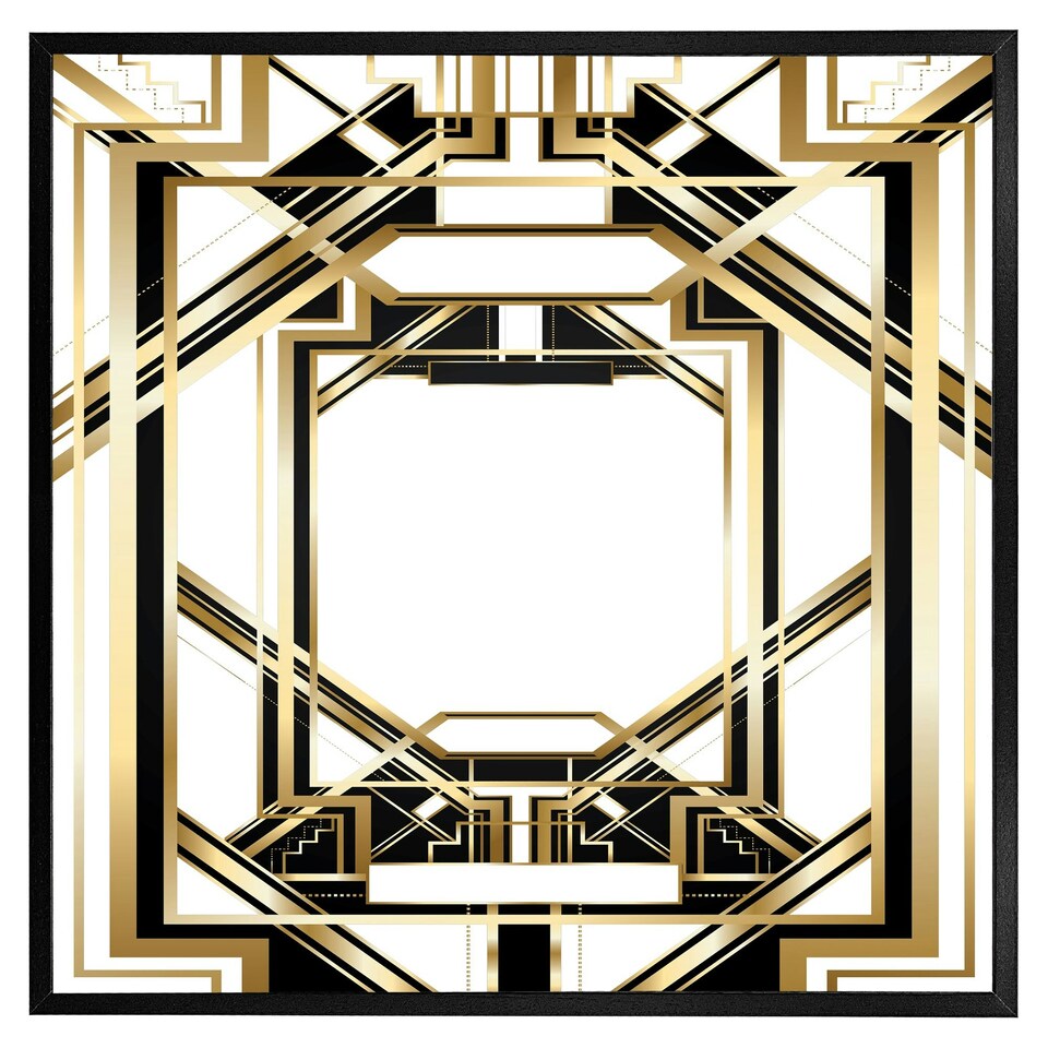 image 1 of Art deco golden black frame (Picture Frame) Brown | XL