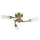 image 4 of ValueLights 3 Way Spiral Flush Antique Brass Effect Ceiling Light Fitting With Glass Shades