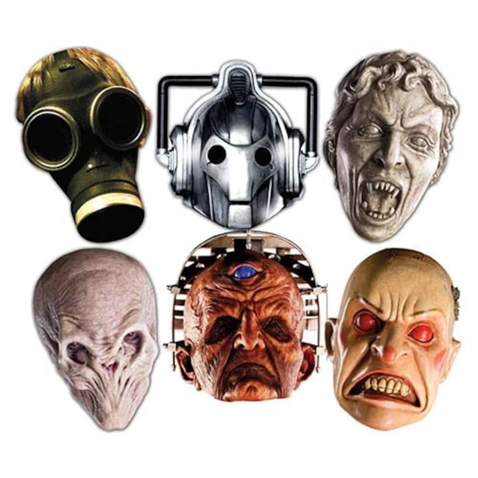 Doctor Who Monsters Cardboard Face Masks - Pack of 6