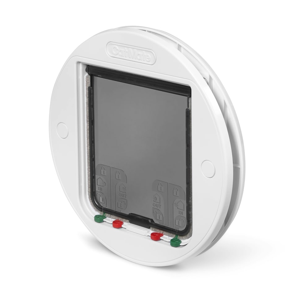 image 1 of Cat Mate Large Glass & Wall Fitting Cat Flap – White (357W)