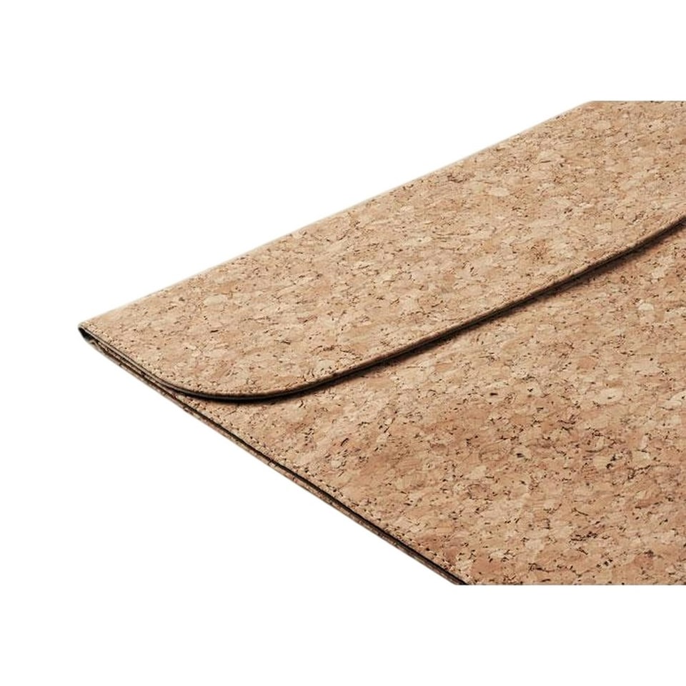 image 1 of MidOcean Grace Cork Magnetic Closure Laptop Sleeve - Beige - One Size Brown