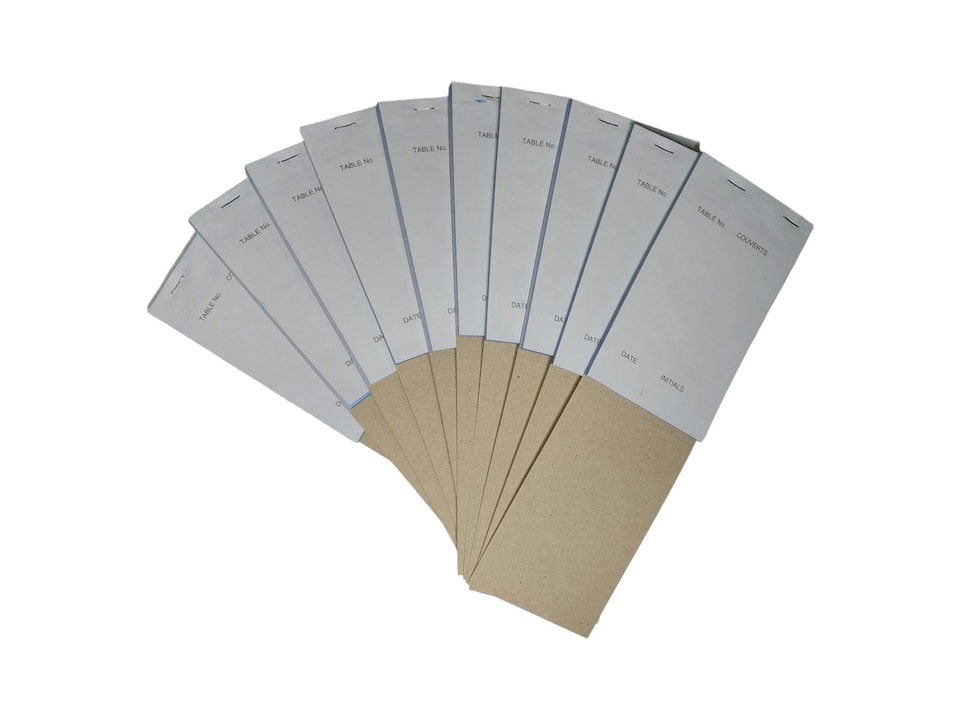 image 1 of Pack of 10 95mm x 165mm White Duplicate Carbonless Restaurants Service Pads