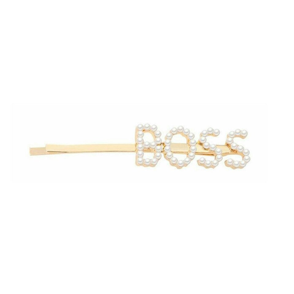 image 1 of Envie Women's Pearl Words Letters Hairpin,  Boss