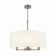 image 1 of Daley 3 Light Multi Arm Ceiling Pendant Matt Nickel, Vintage White Silk Effect, E14