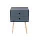 image 5 of Options Scandia 2 Drawer Nightstand - Stylish Two Tone Bedside Table for Small Spaces | Blue | Blue | One Size | 1