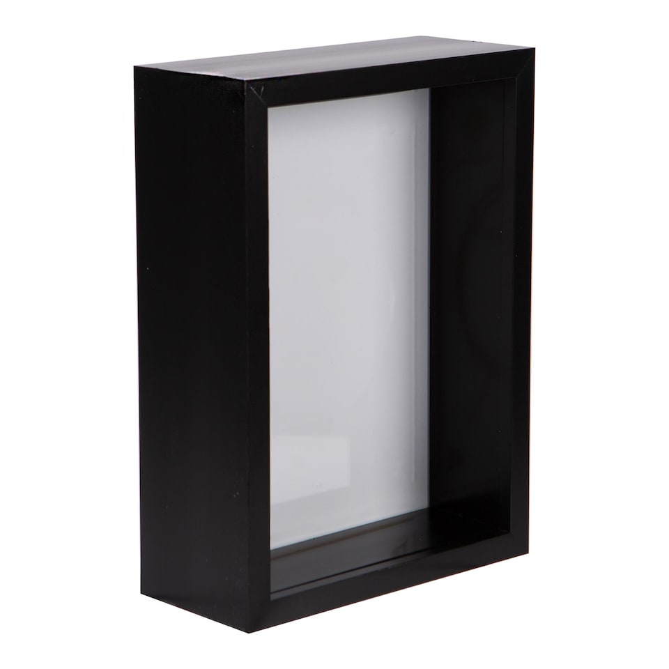image 1 of Nicola Spring 5 x 7" Deep Photo Frame - Black - 3D Deep Box Picture Frame Portrait Display Case (20 x 15cm)