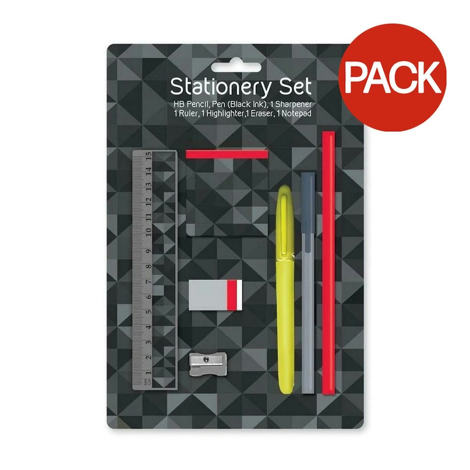 image 1 of Anker Stationery Set (Pack of 7) - Black/Multicoloured - One Size