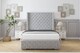image 1 of Sloomy Arundel Silver Plush Bed Frame With Mattress With 50"  Upholstered Wingback Headboard 2'6 Small Single
