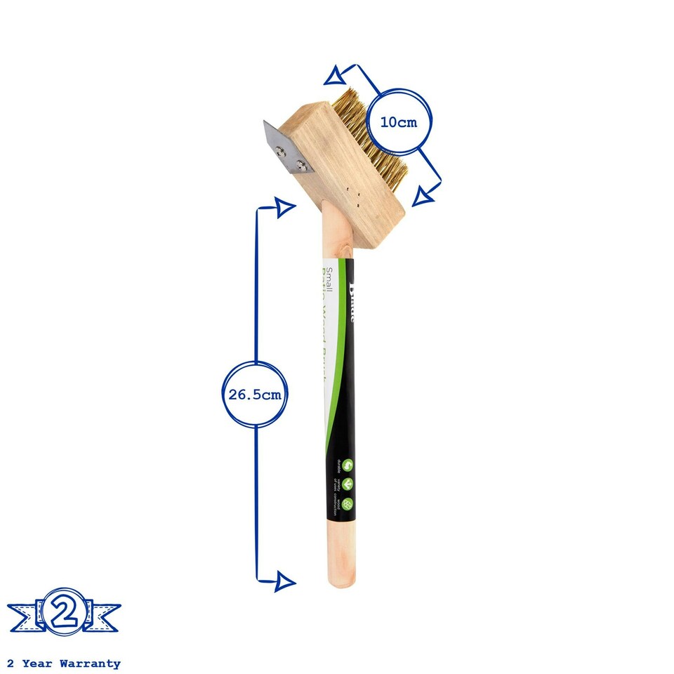 image 1 of Green Blade Wooden Handle Weed Brush - Brown Brown