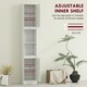 image 5 of HOMCOM Narrow Bathroom Storage Cabinet with Open Compartment, White White