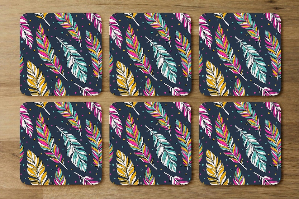 image 1 of Retro color feathers (Coaster)