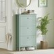 image 8 of HOMCOM 3 Drawer Shoe Cabinet with Flip Doors for Hallway, Entryway Green | 80W x 24D x 131H cm