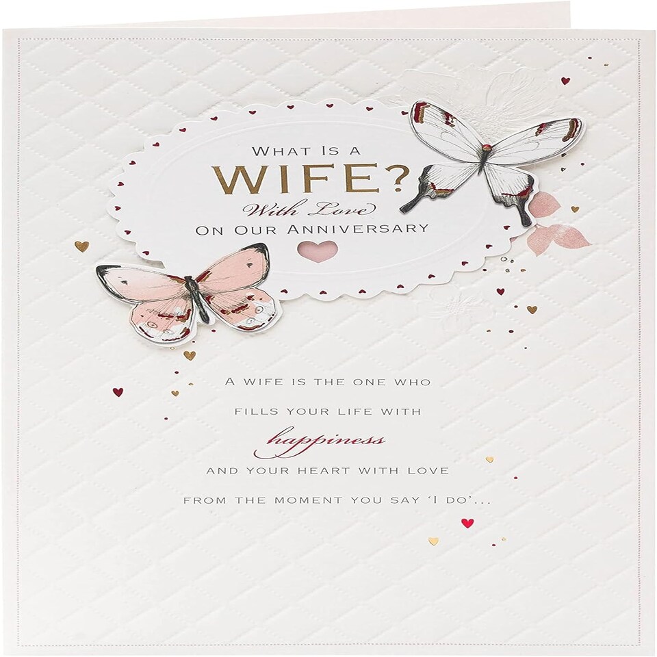 image 1 of Sentimental Message Inside Wedding Day Wife Anniversary Card