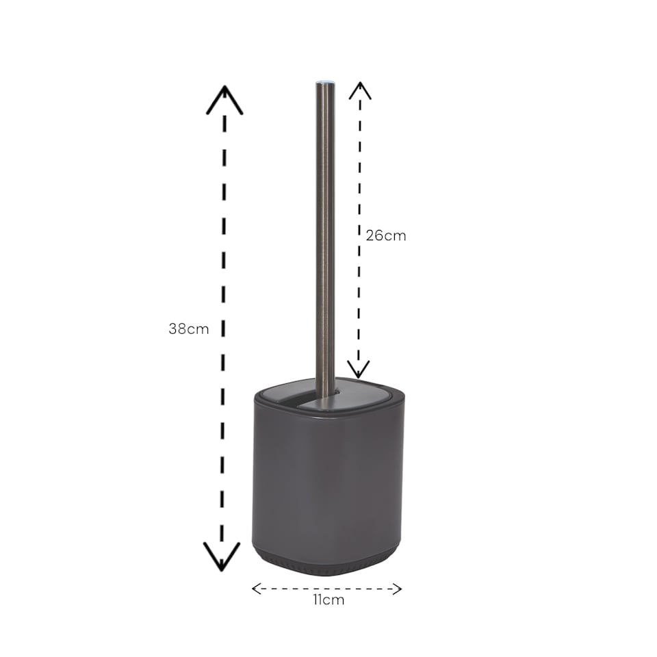 image 1 of Showerdrape Echo Anthracite Grey Steel Toilet Brush & Holder | Grey | Anthracite Grey | 1