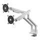 image 2 of One For All DM7220 Design Line Dual Monitor Mount - White/Silver