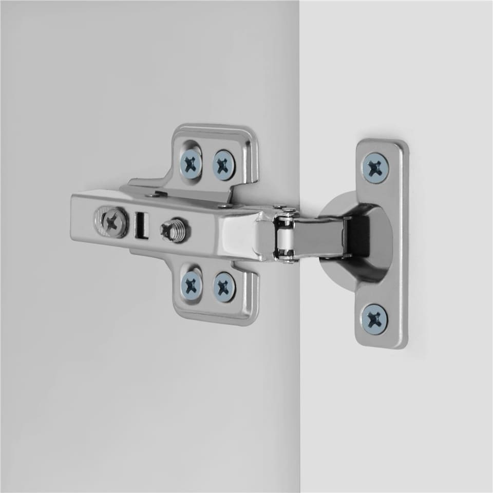 image 1 of Yaheetech 2-Tier Wall-Mounted Storage Cabinet with Double Mirrored Doors White | White