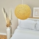 image 2 of ValueLights Bjorn Small Rattan Wicker Cream Ceiling Pendant Shade | Cream