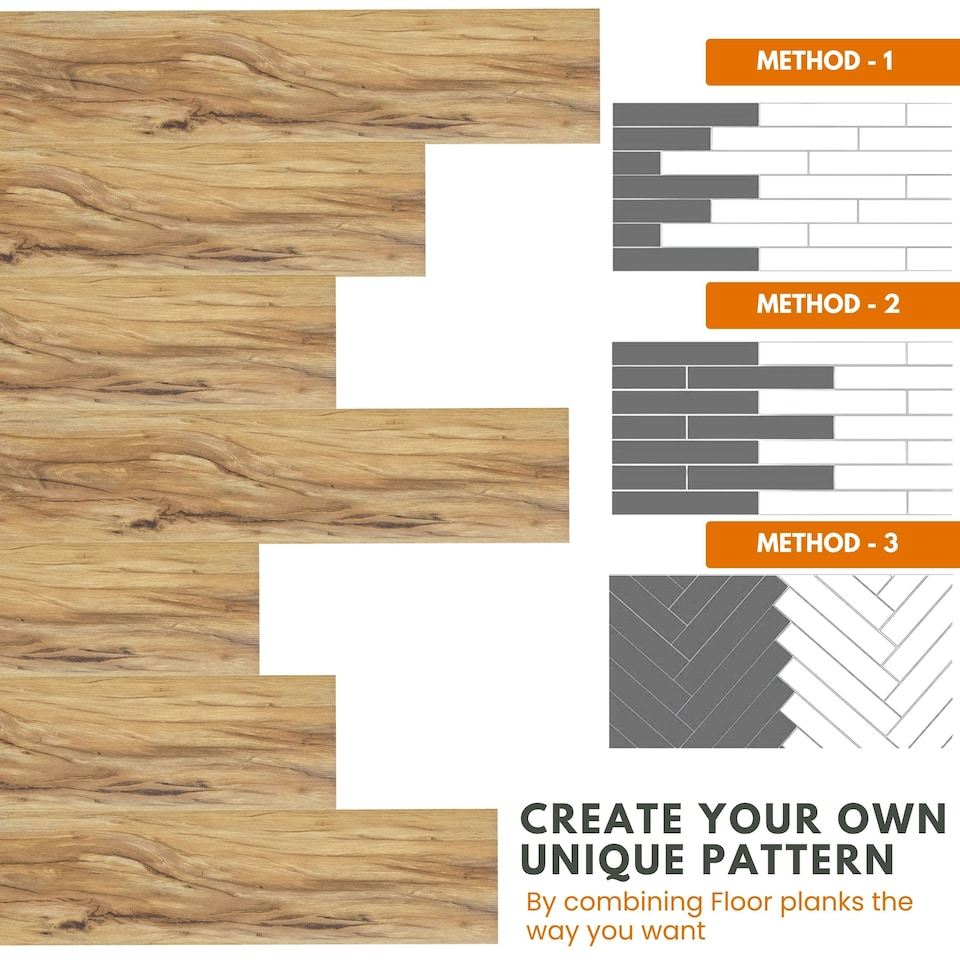 image 1 of NOVECRAFTO Self Adhesive Vinyl Floor Planks – 36x5.98 in (91.4x15.2cm) – Peel & Stick Flooring Tiles – Sandalwood Glow Wood Effect – Pack of Vinyl Tiles | Brown | 5 sqm