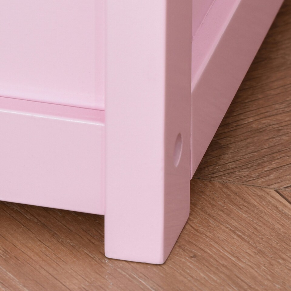image 1 of 2 In 1 Wooden Toy Box, Kids Seat Bench Storage Chest, 60 x 30 x 50cm