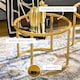 image 5 of HOMCOM Coffee Table Set of 2, Modern Nest of Tables with Tempered Glass Top, Steel Frame for Living Room, Gold Tone | Gold