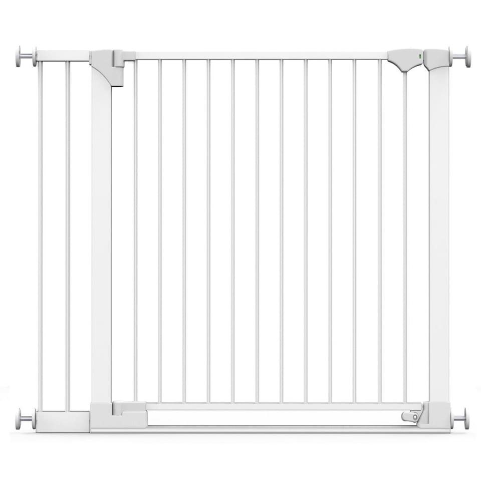 image 1 of Safetots SafeStep Gate, White, 110cm - 117cm, Extra Low Walkthough, 81cm Extra Wide Doorway, Extra Wide Gate for Stairs, Hallways and Doors, Baby and Toddler, Easy Installation
