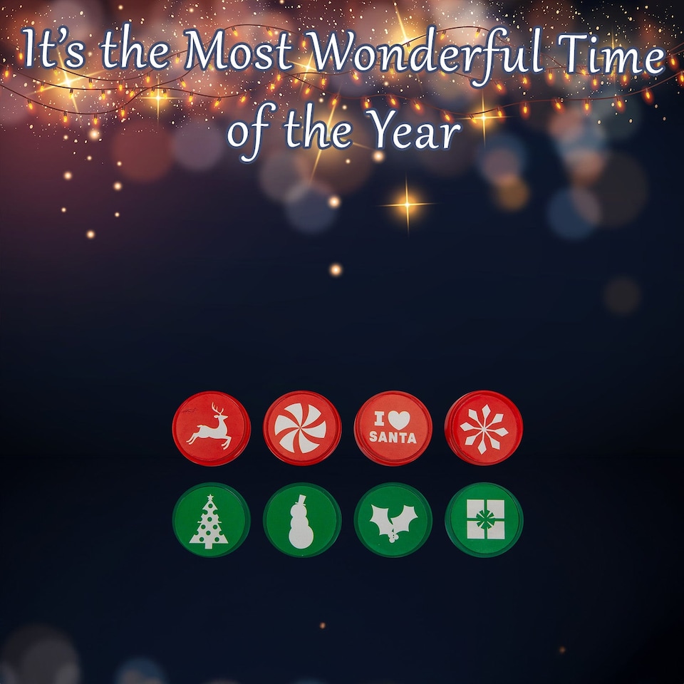image 1 of vfm-estore Christmas Stamps Set of 8 - 18.4 x 12.1 x 2.9 cm