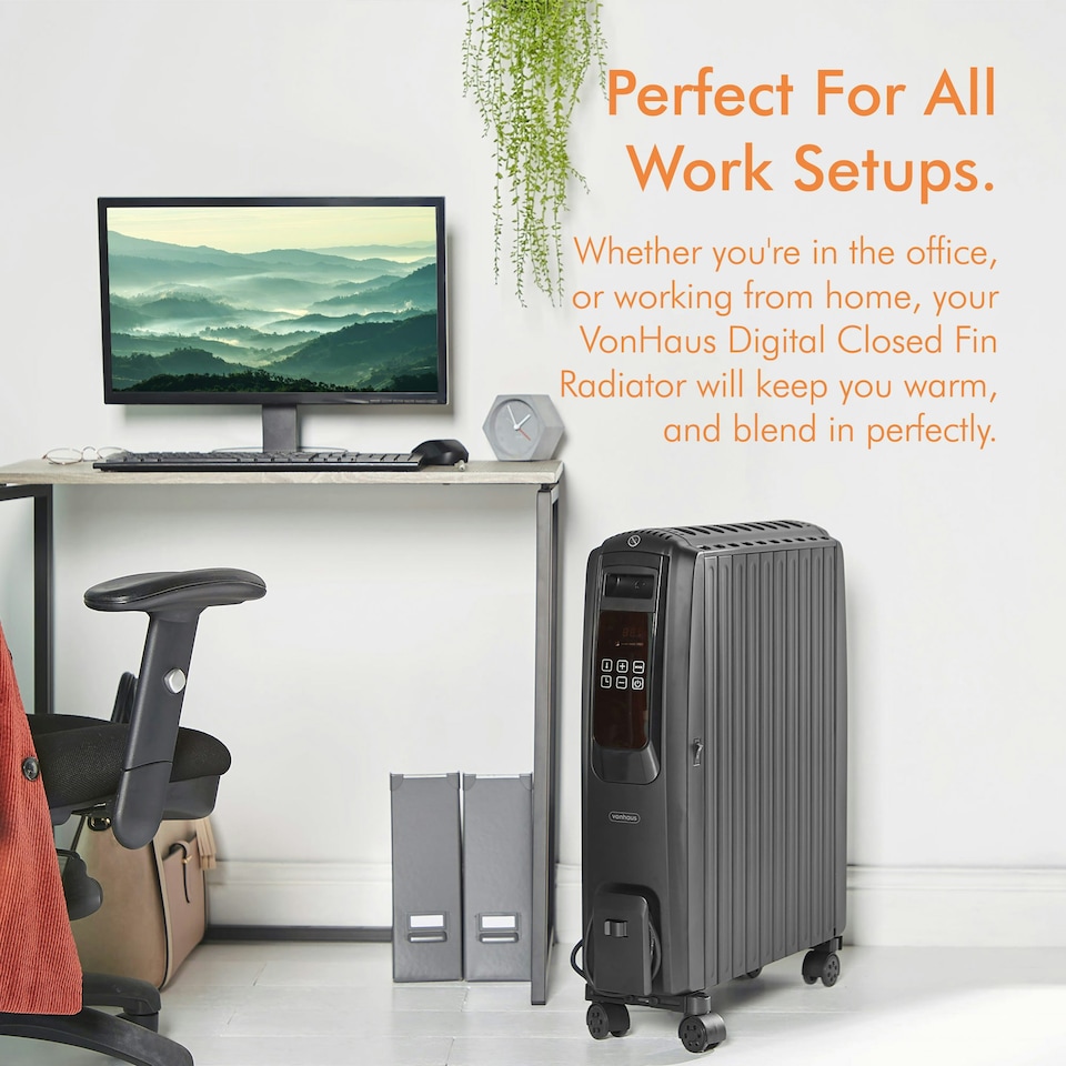 image 1 of VonHaus Oil-Filled Closed Fin Radiator Digital 2500W