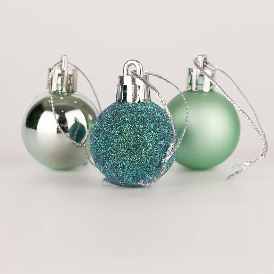 image 1 of 24pcs Turquoise Baubles 3cm PVC Set