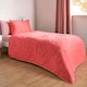 image 2 of OHS Coverless Daisy Quilted 7.5 Tog Bedding Set, Single - Coral Pink