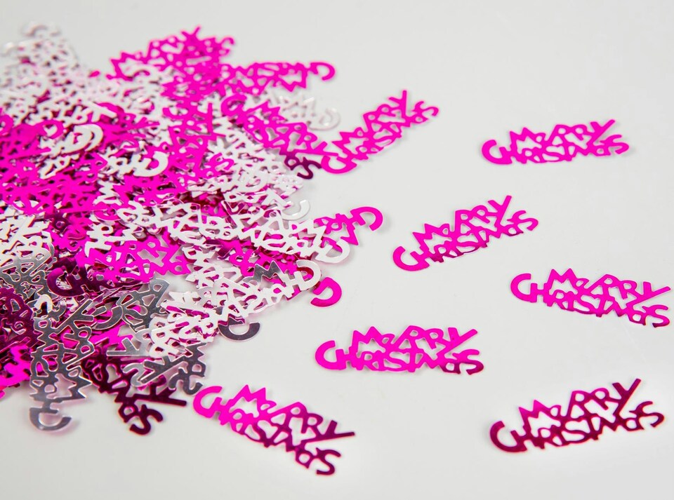 image 1 of Merry Christmas Confetti Pink 14g Table Scatter Birthday Party Decorations