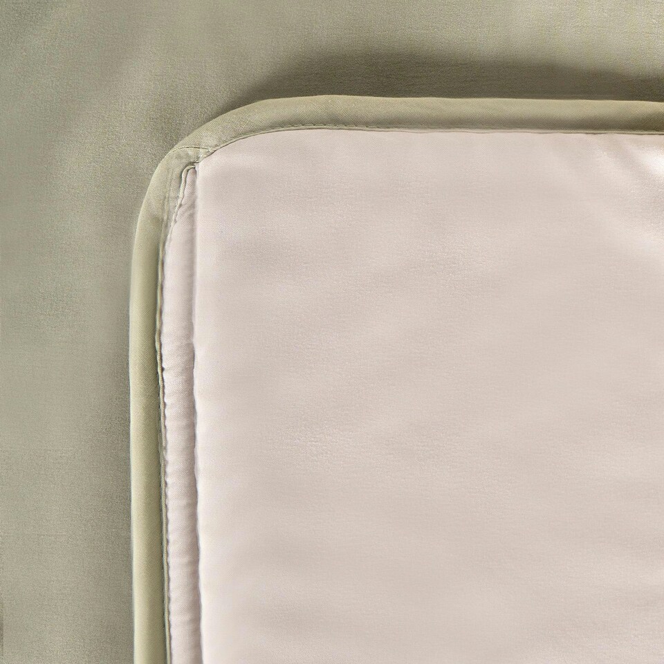 image 1 of OHS Coverless Reversible 10.5 Tog Duvet And Pillowcase Bedding Set, King - Sage/Natural Multi | Sage Green and Natural | King