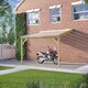 image 1 of Polycarbonate Roof Car Port 2 Post - Wood - L250 x W290 cm - Light Green Green