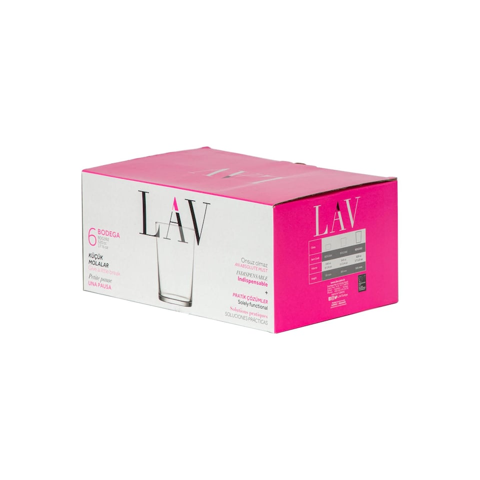 image 1 of LAV Bodega Highball Glasses - 520ml - Clear - Pack of 6 | Clear | Clear