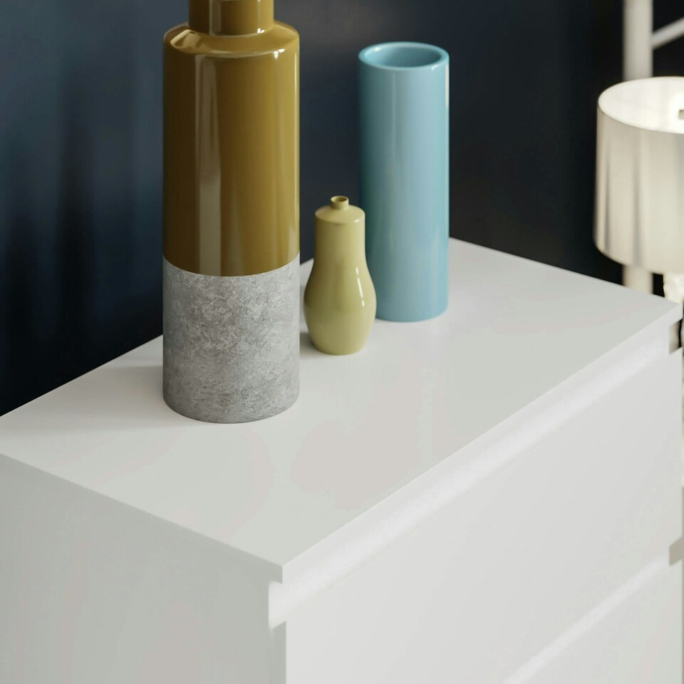 image 1 of Vida Designs Denver 3 Drawer Chest of Drawers Bedroom Storage, White