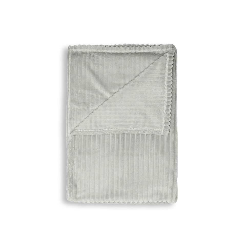 image 1 of BHS Luxury Ribbon Velvet Throw, Silver Grey | Silver