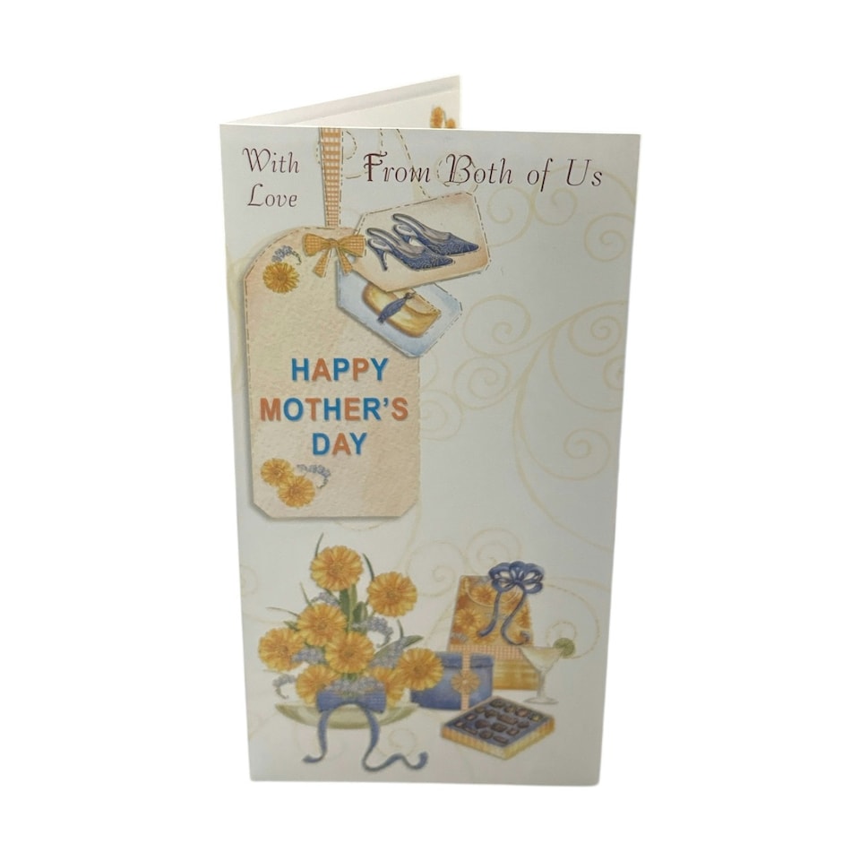 image 1 of From Both Of Us Bouquet of Yellow Flowers And Gifts Design Mother's Day Card